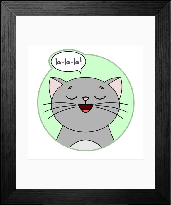 Framed Print : Cute Cat, Round Icon, Emoji. Gray Cat With A Whiskers Smiles Framed Print : Cute Cat, Round Icon, Emoji. Gray Cat With A Whiskers Smiles