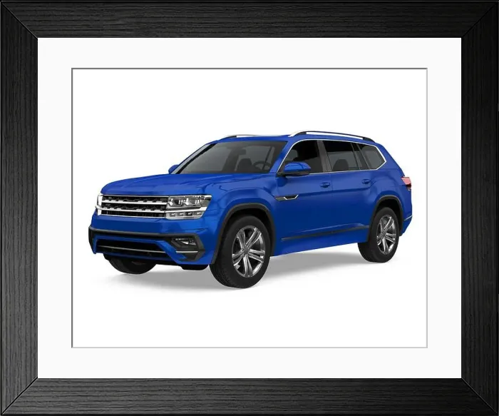Framed Print : Blue SUV Car Isolated Framed Print : Blue SUV Car Isolated