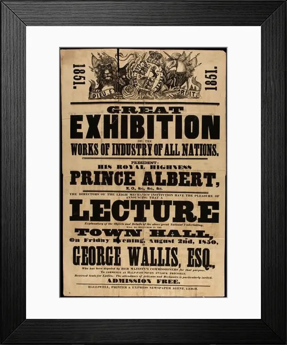 Framed Print : Poster of the Great Industrial Exhibition of all nations of 1851, 1851. Private Collection Framed Print : Poster of the Great Industrial Exhibition of all nations of 1851, 1851. Private Collection