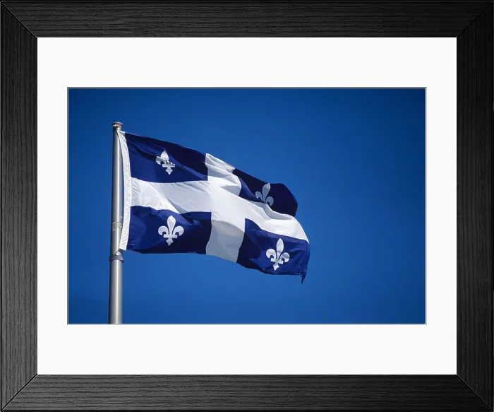 Framed Print : Quebec flag Quebec province Canada Framed Print : Quebec flag Quebec province Canada