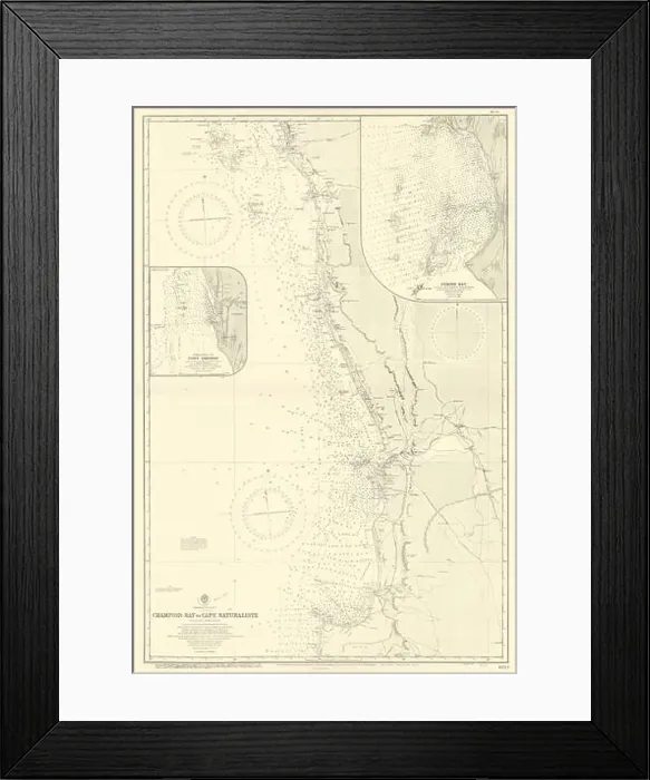Framed Print : Western Australia coast Margaret River-Geraldton ADMIRALTY chart 1877 (1955) map Framed Print : Western Australia coast Margaret River-Geraldton ADMIRALTY chart 1877 (1955) map