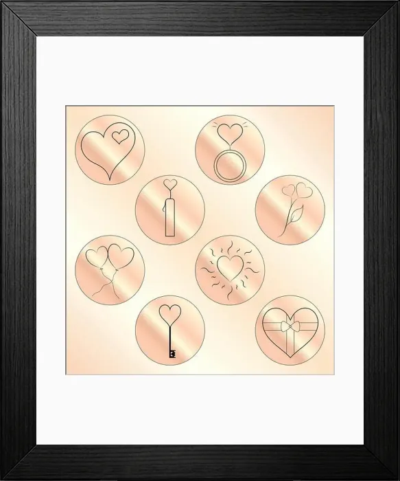 Framed Print : Heart Instagram highlight cover icons- vector icons- heart icons Framed Print : Heart Instagram highlight cover icons- vector icons- heart icons