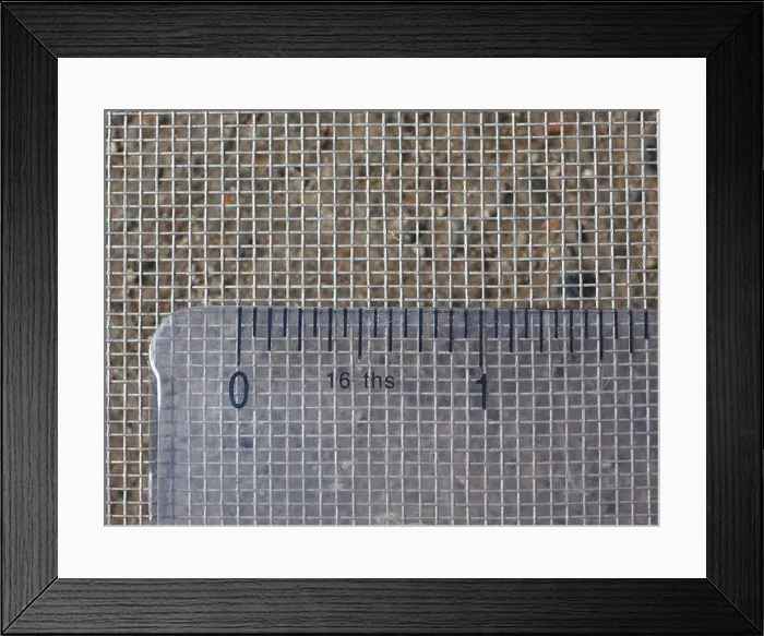 Framed Print : mosquito net mesh size measurement with imperial ruler Framed Print : mosquito net mesh size measurement with imperial ruler