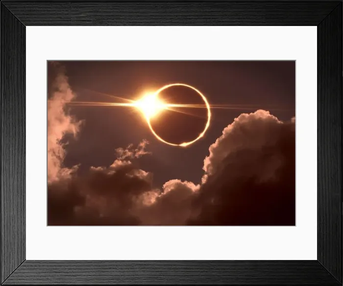 Framed Print : Total eclipse of the Sun. The moon covers the sun in a solar eclipse Framed Print : Total eclipse of the Sun. The moon covers the sun in a solar eclipse