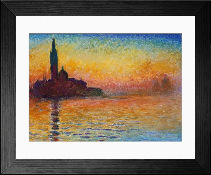 Framed Print : Claude Monet world famous painting: San Giorgio Maggiore at Dusk 1908-12