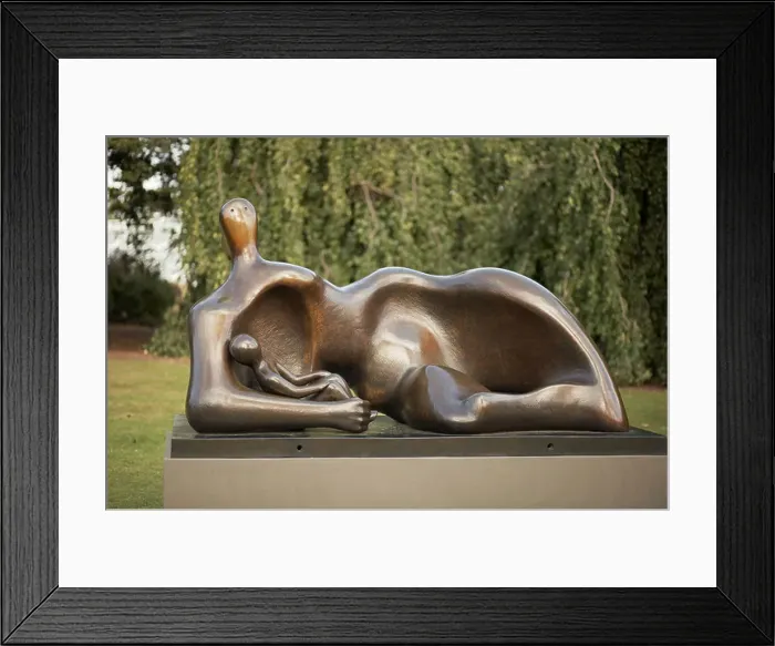 Framed Print : Henry Moore sculpture Draped Reclining Mother & Baby 1983 Framed Print : Henry Moore sculpture Draped Reclining Mother & Baby 1983
