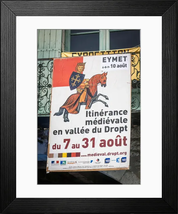 Framed Print : Poster advertising the medieval pageant in Eymet, France Framed Print : Poster advertising the medieval pageant in Eymet, France