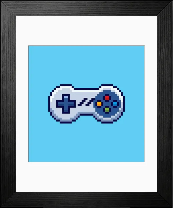 Framed Print : Vector Illustration of game controller with Pixel Art Design, perfect for game assets themed designs Framed Print : Vector Illustration of game controller with Pixel Art Design, perfect for game assets themed designs