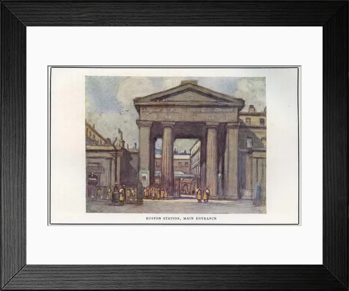 Framed Print : watercolour of Euston Railway Station, London, circa 1926 Framed Print : watercolour of Euston Railway Station, London, circa 1926