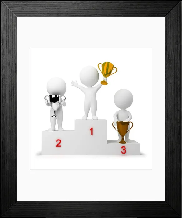 Framed Print : 3d small people - rewarding of winners. 3d image. Isolated white background Framed Print : 3d small people - rewarding of winners. 3d image. Isolated white background