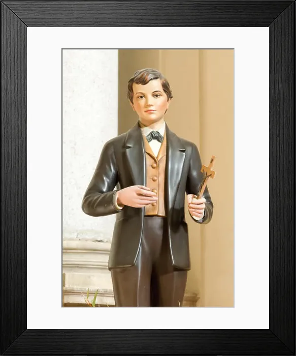 Framed Print : The statue of Saint Dominic Savio in the Salesian church Santa Maria delle Grazie - Holy Mary of the Grace in Pavia Framed Print : The statue of Saint Dominic Savio in the Salesian church Santa Maria delle Grazie - Holy Mary of the Grace in Pavia