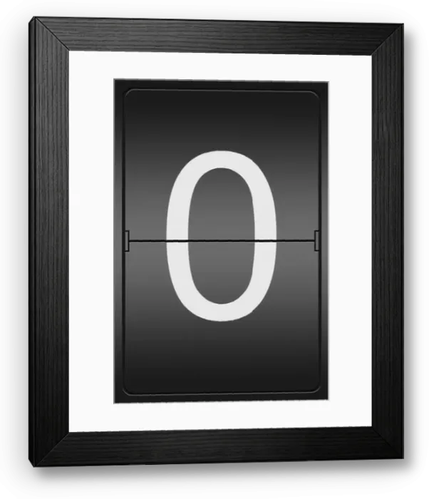 Framed Print : Illustration of a mechanical leter indicator showing the Number 0 Framed Print : Illustration of a mechanical leter indicator showing the Number 0