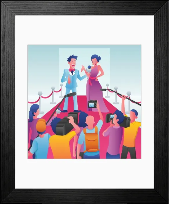 Framed Print : Red Carpet Interview Framed Print : Red Carpet Interview
