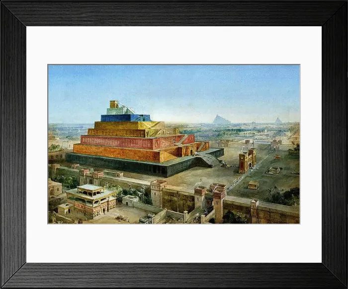 Framed Print : Simpson William - the Tower of Babel (Birs Nimrud Restored) - British School - 19th Century Framed Print : Simpson William - the Tower of Babel (Birs Nimrud Restored) - British School - 19th Century