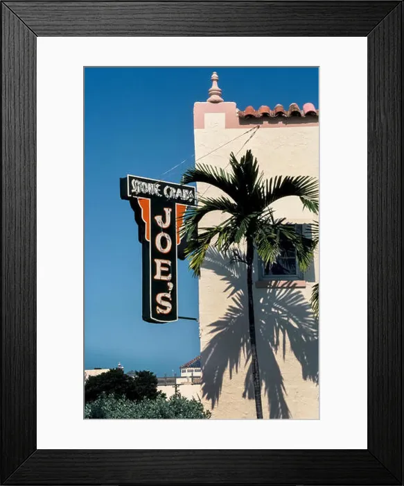 Framed Print : An outdoor sign identifies Joe's Stone Crabs Framed Print : An outdoor sign identifies Joe's Stone Crabs