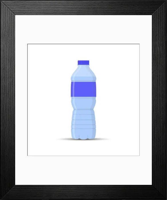 Framed Print : plastic water bottle, simple drawing for websites and apps Framed Print : plastic water bottle, simple drawing for websites and apps