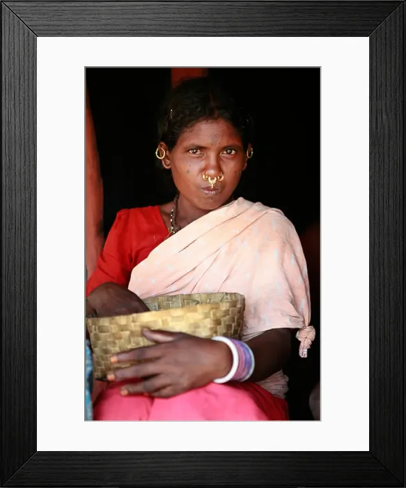Framed Print : Tribeswoman at the village of Madhlibad near Rayagada, Orissa, India Framed Print : Tribeswoman at the village of Madhlibad near Rayagada, Orissa, India