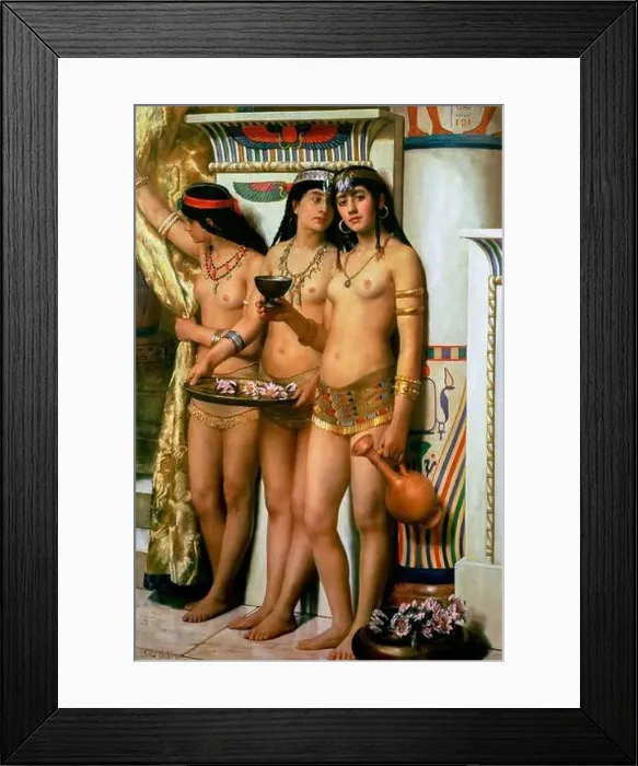 Framed Print : Pharaoh's Handmaidens - John Collier, circa 1883 Framed Print : Pharaoh's Handmaidens - John Collier, circa 1883