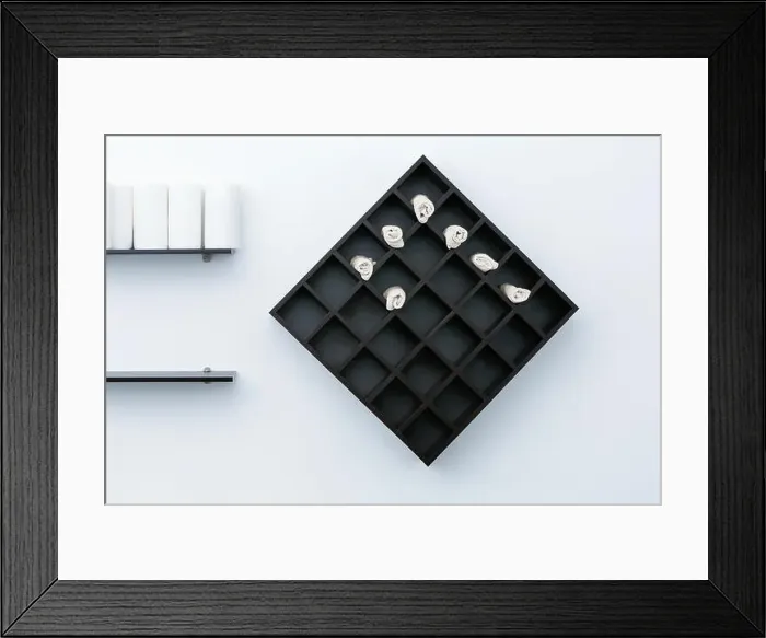 Framed Print : Shelf with towels in hairdressing salon