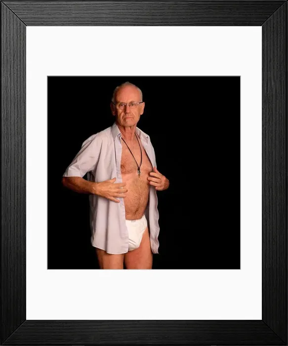 Framed Print : September 2020 - Mature caucasian guy of 64 undressing Framed Print : September 2020 - Mature caucasian guy of 64 undressing