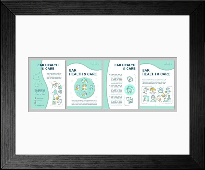 Framed Print : Ear health and care brochure template Framed Print : Ear health and care brochure template