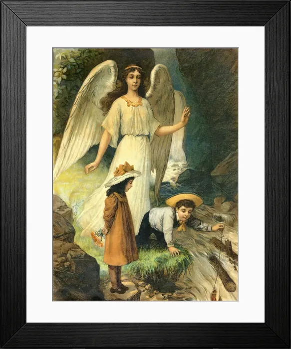 Framed Print : religion, Christianity, guardian angel, children, Germany, circa 1900, Additional-Rights-Clearences-Not Available Framed Print : religion, Christianity, guardian angel, children, Germany, circa 1900, Additional-Rights-Clearences-Not Available