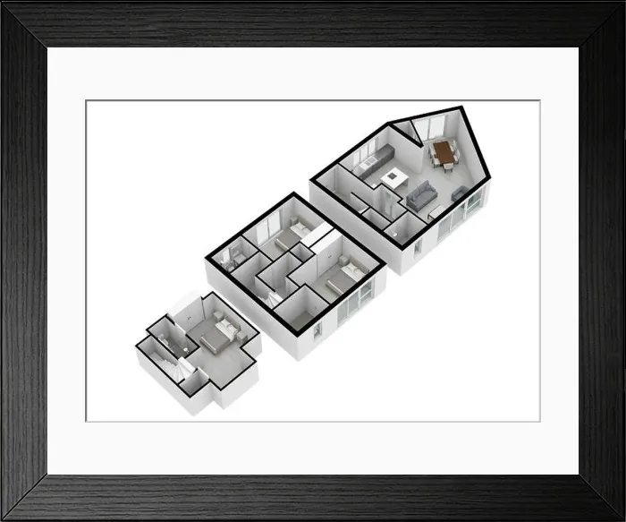 Framed Print : Floor plan. 3d floor plan for real estate top view Framed Print : Floor plan. 3d floor plan for real estate top view