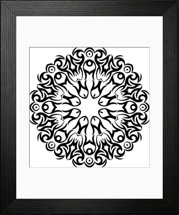 Framed Print : Tribal Tattoo Circular Vector Illustration Framed Print : Tribal Tattoo Circular Vector Illustration