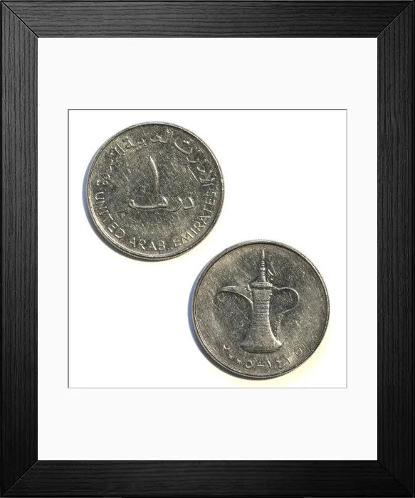 Framed Print : Dubai dirham coin Framed Print : Dubai dirham coin