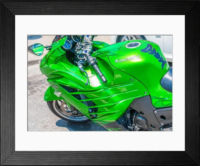 Framed Print : Green Kawasaki Cowl Framed Print : Green Kawasaki Cowl