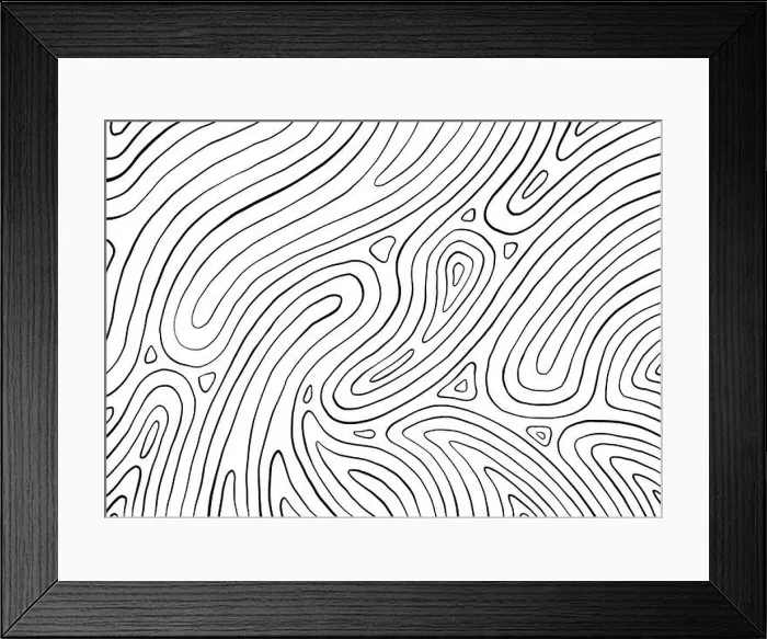 Framed Print : Abstract wave lines. Black and white line pattern. Vector illustration for web, banner, poster, backdrop, background Framed Print : Abstract wave lines. Black and white line pattern. Vector illustration for web, banner, poster, backdrop, background