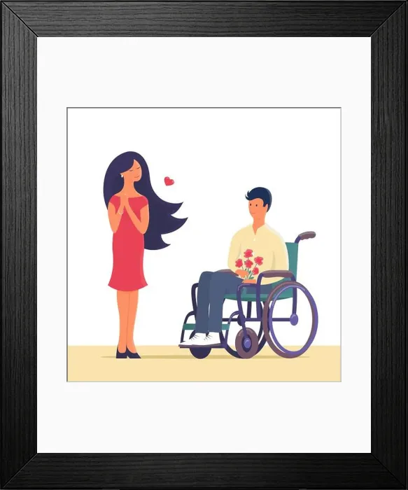 Framed Print : Young couple in love on a date Framed Print : Young couple in love on a date