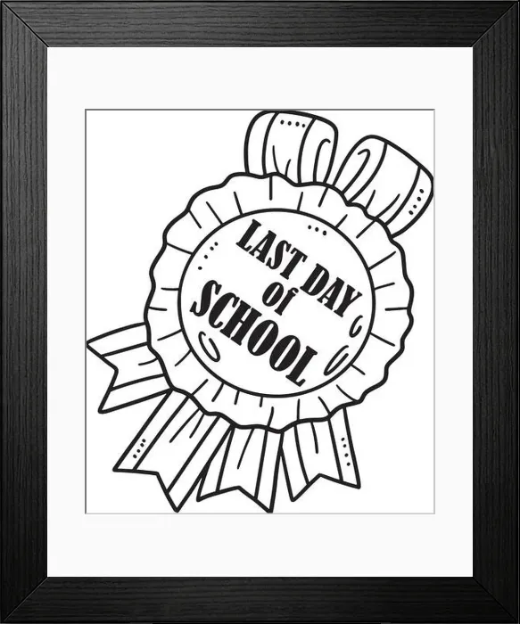 Framed Print : Last Day of School Isolated Coloring Page for Kids Framed Print : Last Day of School Isolated Coloring Page for Kids