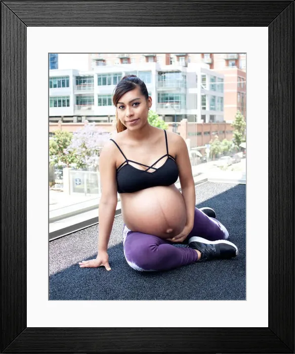 Framed Print : Pregnant woman expecting twins Framed Print : Pregnant woman expecting twins