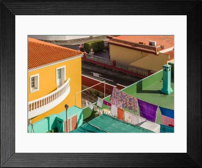 Framed Print : Spain, Canary Islands, La Palma Island, Fuencaliente de la Palma, rooftop laundry Framed Print : Spain, Canary Islands, La Palma Island, Fuencaliente de la Palma, rooftop laundry