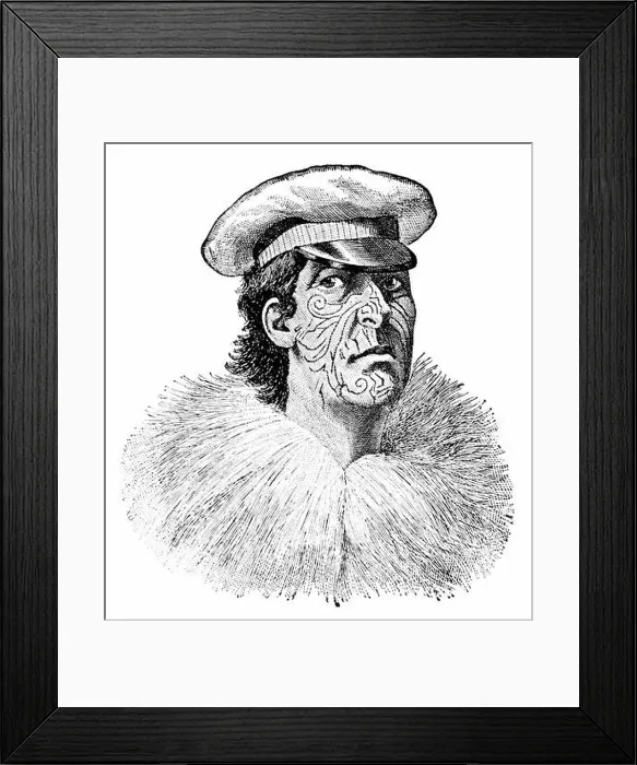 Framed Print : Engraved portrait of Hōne Wiremu Heke Pōkai (c) Framed Print : Engraved portrait of Hōne Wiremu Heke Pōkai (c)