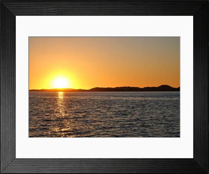 Framed Print : The sun setting over sand dunes at Leschenault Estuary in Australind Framed Print : The sun setting over sand dunes at Leschenault Estuary in Australind