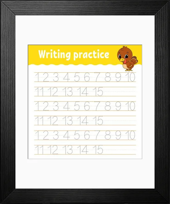 Framed Print : Trace and write. Handwriting practice Framed Print : Trace and write. Handwriting practice