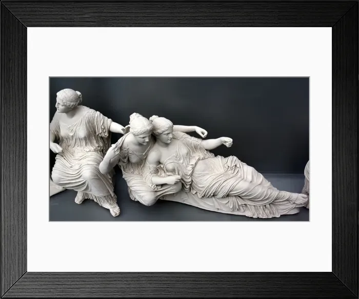 Framed Print : Reconstruction of the east pediment of the Parthenon according to a drawing by K Framed Print : Reconstruction of the east pediment of the Parthenon according to a drawing by K