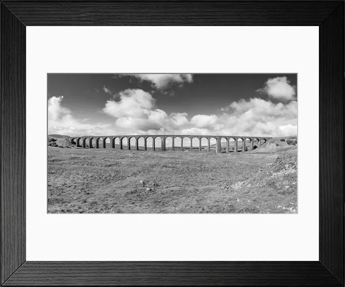 Framed Print : A multi image panorama of the Ribblehead Viaduct spanning the Ribble Valley in North Yorkshire