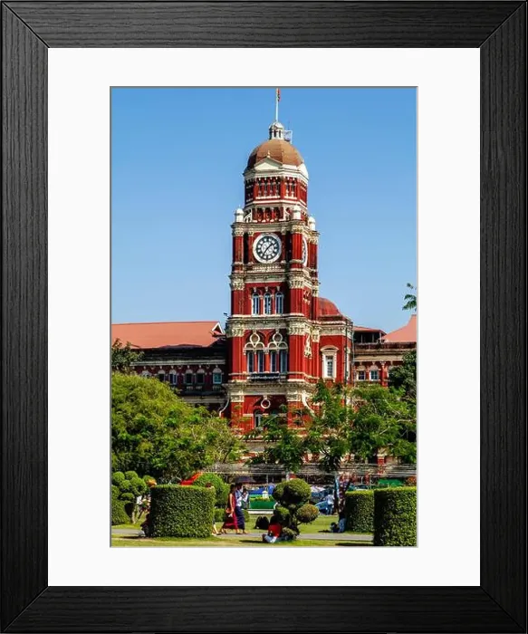 Framed Print : The Clock Tower Of The High Court Building, Yangon, Myanmar Framed Print : The Clock Tower Of The High Court Building, Yangon, Myanmar