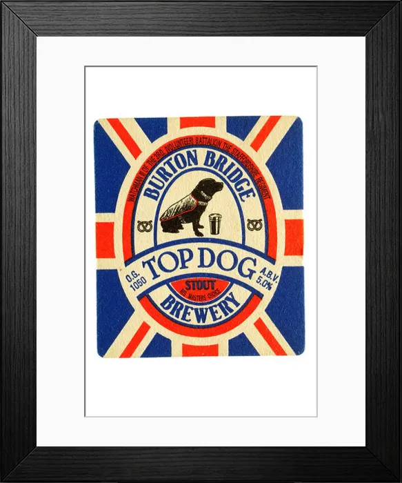 Framed Print : burton bridge top dog stout brewery Framed Print : burton bridge top dog stout brewery