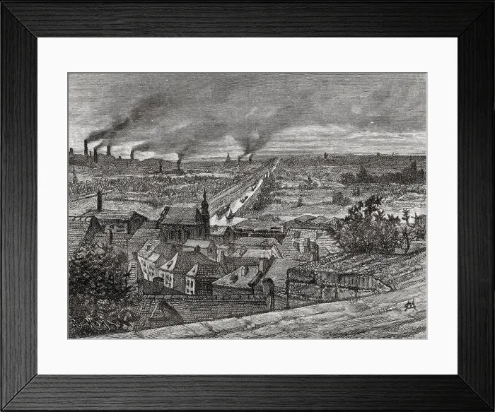 Framed Print : General view of the industrial city of Borinage Framed Print : General view of the industrial city of Borinage
