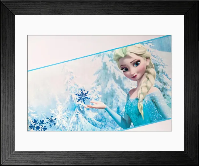 Framed Print : Details of Snow Queen Frozen self adhesive border - ideal for decorating girl's bedroom Framed Print : Details of Snow Queen Frozen self adhesive border - ideal for decorating girl's bedroom