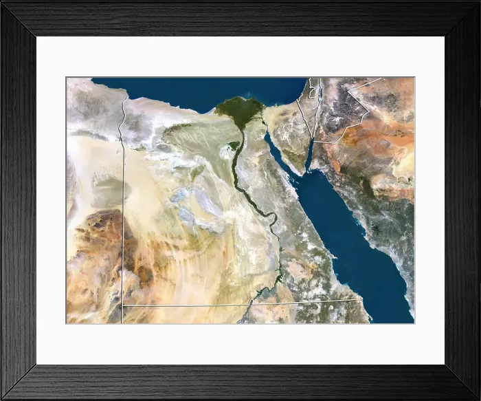 Framed Print : Egypt, True Colour Satellite Image With Border Framed Print : Egypt, True Colour Satellite Image With Border