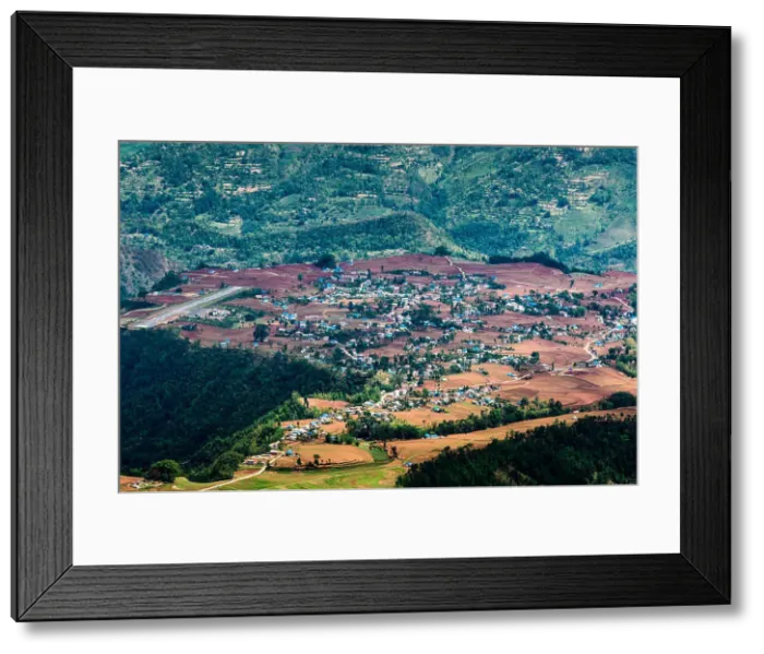 Framed Print : A view of Rumjatar township in Eastern Nepal Framed Print : A view of Rumjatar township in Eastern Nepal