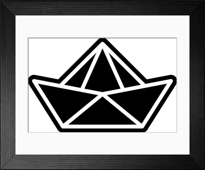 Framed Print : Kindergarten paper boat icon