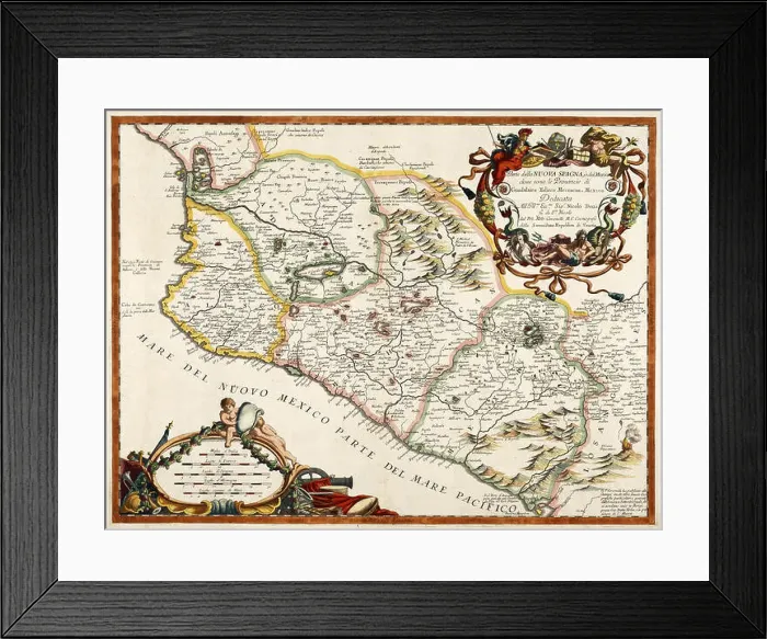 Framed Print : A 16th century map of New Spain or Mexico by Diego Gutiérrez Framed Print : A 16th century map of New Spain or Mexico by Diego Gutiérrez