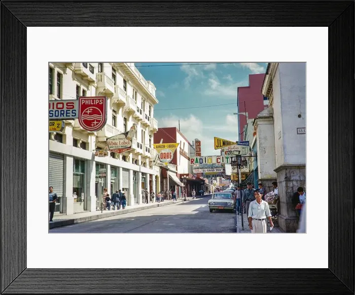 Framed Print : Main shopping street in city centre CBD, downtown Guatemala City, Guatemala, Central America c 1961 Framed Print : Main shopping street in city centre CBD, downtown Guatemala City, Guatemala, Central America c 1961