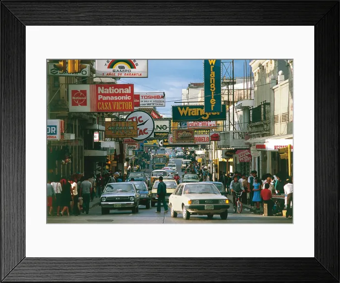 Framed Print : Guatemala - Citta del Guatemala. Traffic on 6th Avenue Framed Print : Guatemala - Citta del Guatemala. Traffic on 6th Avenue
